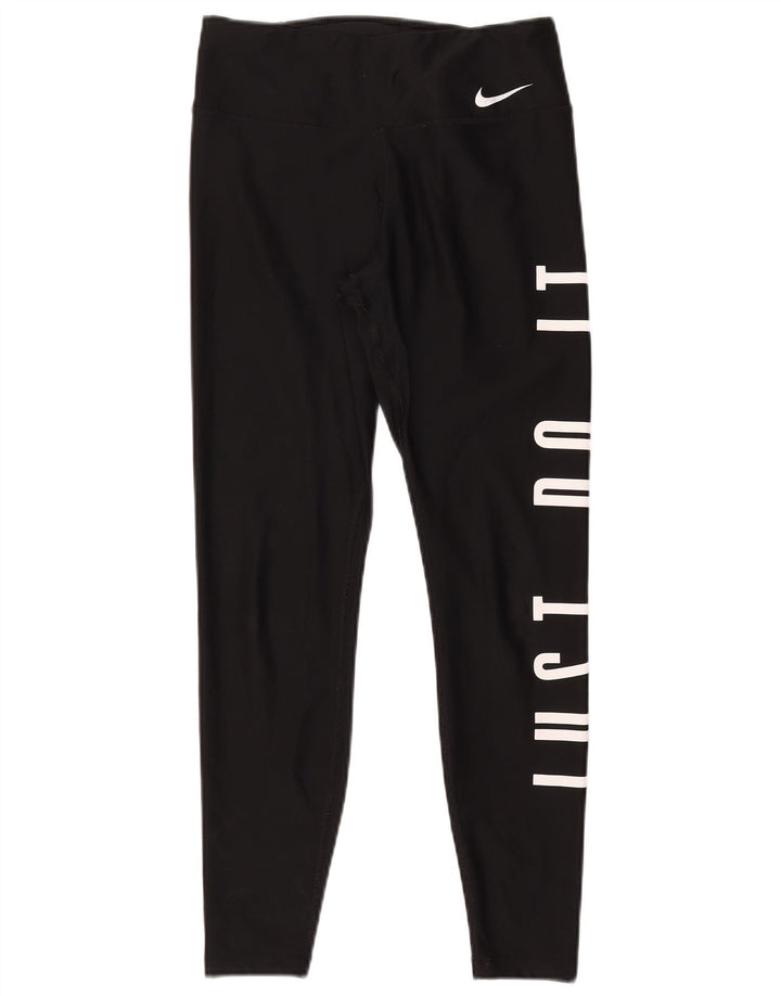 Nike Ženske Dri Fit Graphic Leggings UK 10 Male crne poliesterske