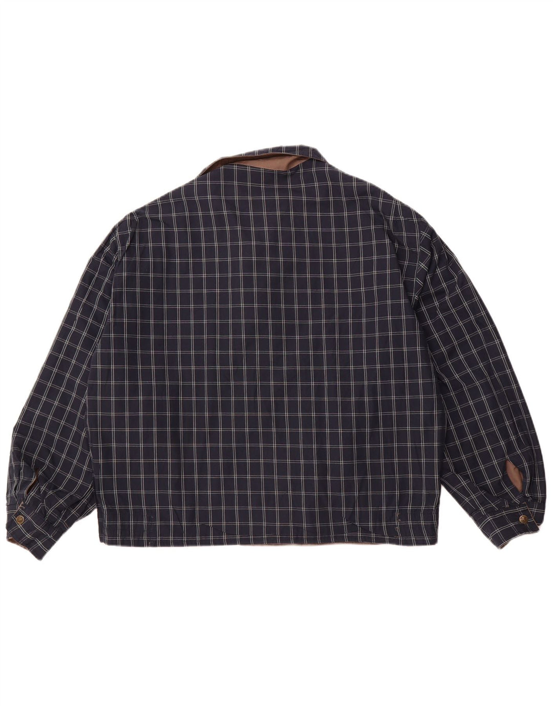 VINTAGE muška dvostruka jakna UK 40 veliki smeđi karirani poliester