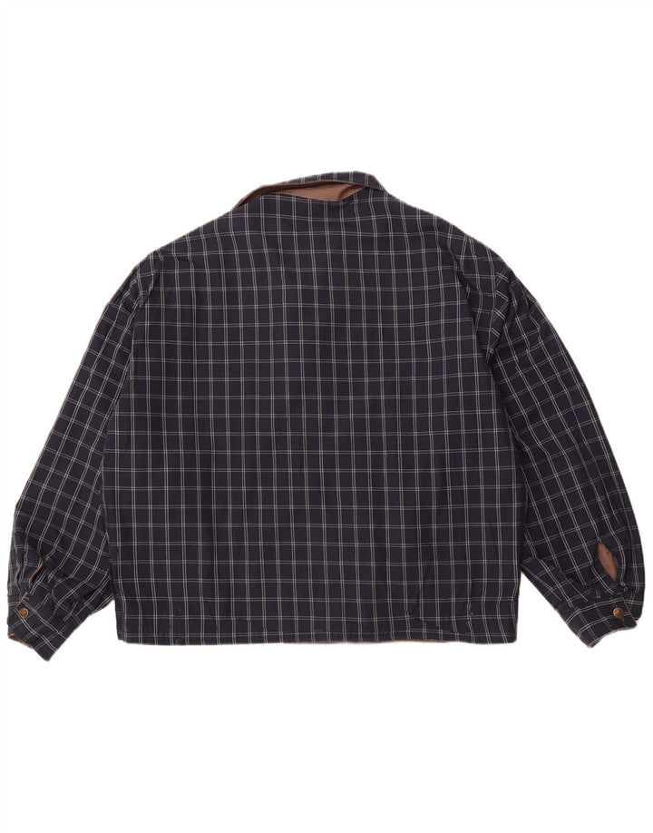 VINTAGE muška dvostruka jakna UK 40 veliki smeđi karirani poliester