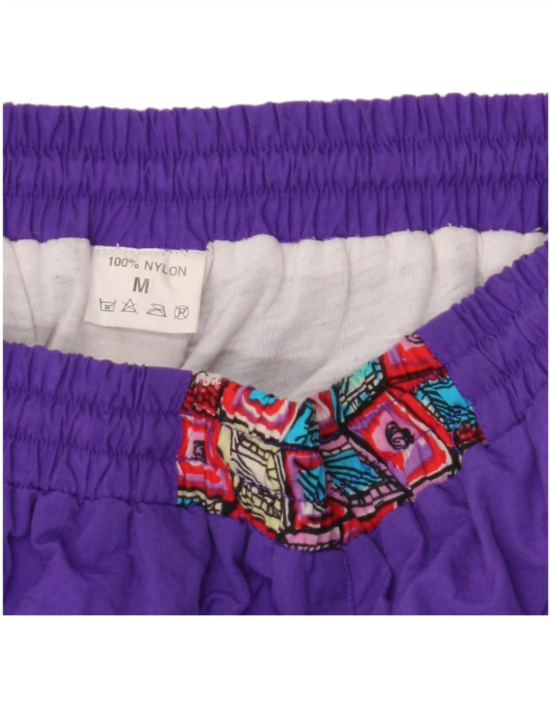 VINTAGE Ženska trenirka Hlače Joggers UK 14 srednje ljubičaste geometrije