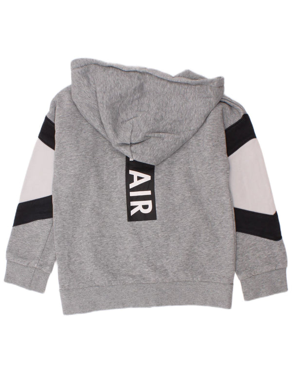 Nike Boys Graphic Zip Hoodie pulover 6-7 Years XS Gray Colourblock Pamuk