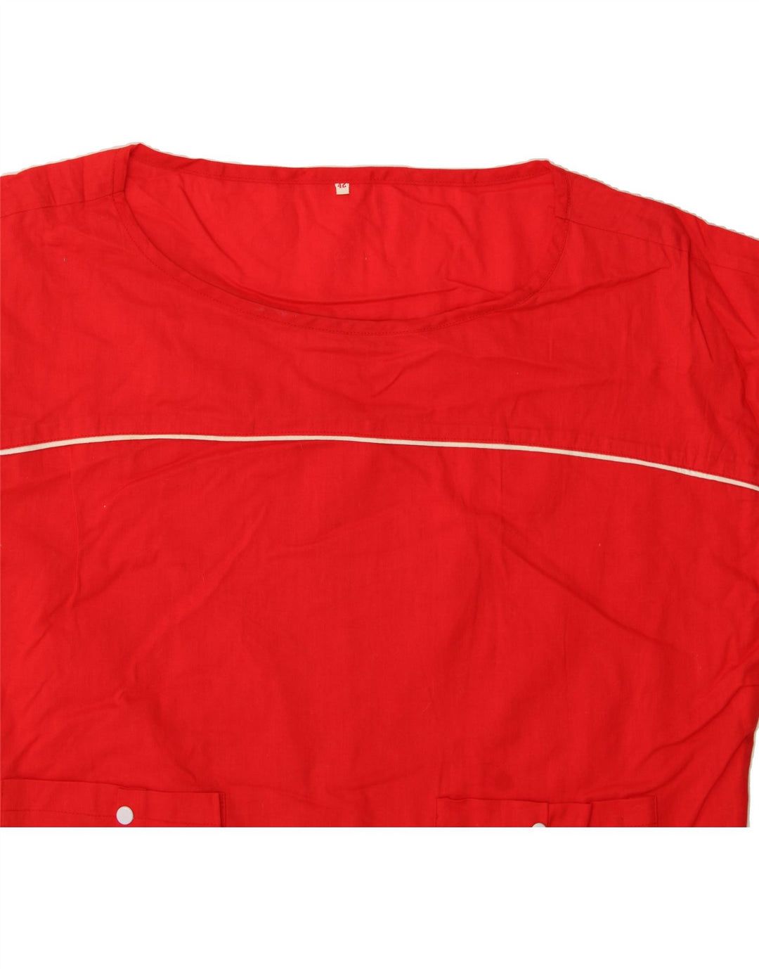 VINTAGE Womens Crop Blouse Top IT 42 Medium Red Vintage Vintage and Second-Hand Vintage from Messina Hembry 