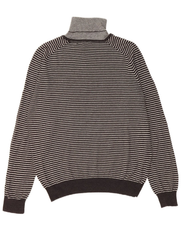 Trussardi Jeans ženski pulover s rol izrezom UK 16 velike crne pruge