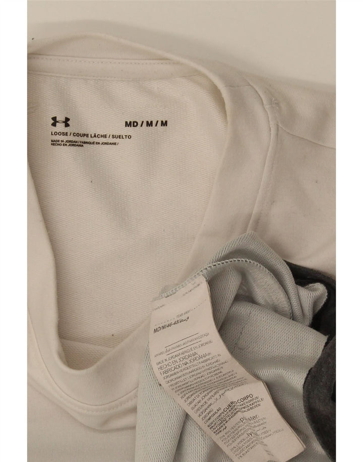 Muška majica Under Armour s dugim rukavima srednje bijele boje od poliestera
