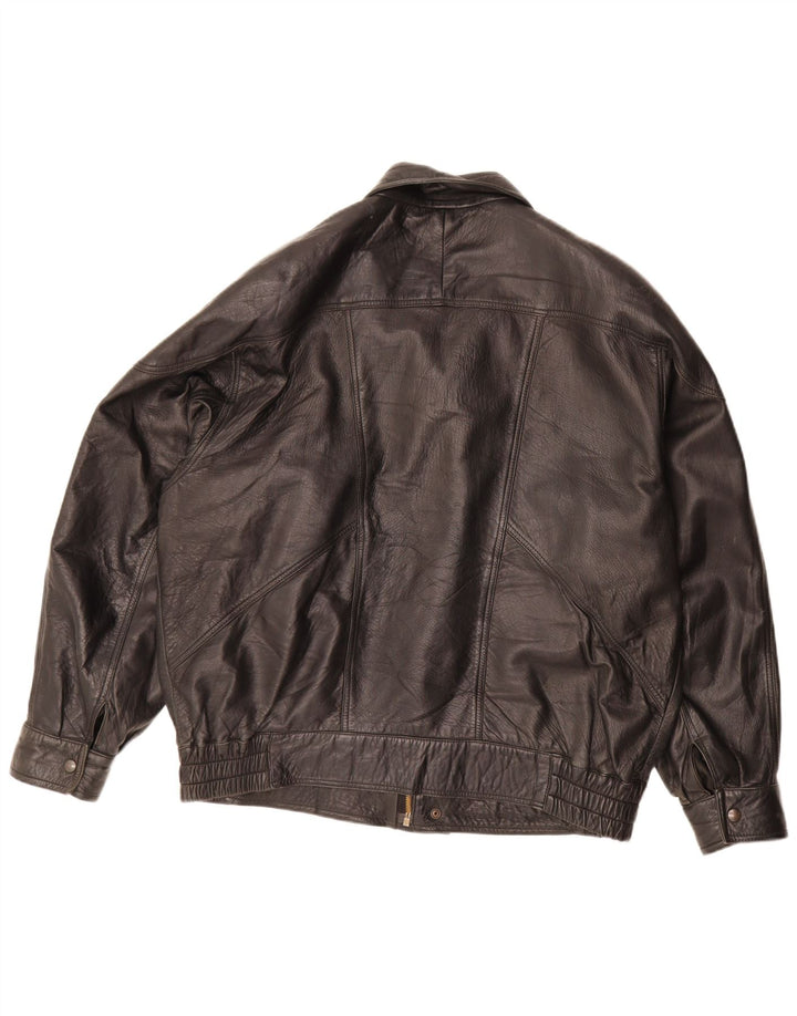 Vintage muška kožna jakna UK 42 XL crna koža