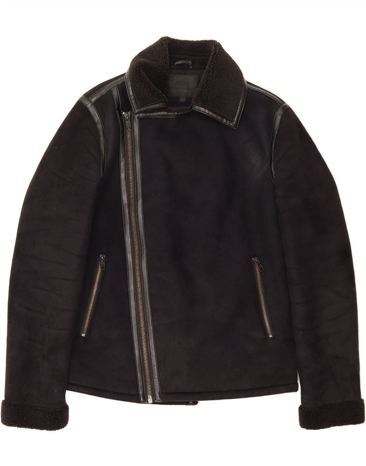 MAISON CINQCENT Womens Loose Fit Sherpa Jacket UK 10 Small Black Polyester Vintage Maison Cinqcent and Second-Hand Maison Cinqcent from Messina Hembry 