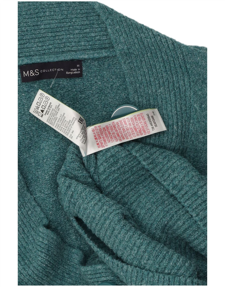 Marks & Spencer ženski kardigan džemper UK 14 srednje tirkizni pamuk