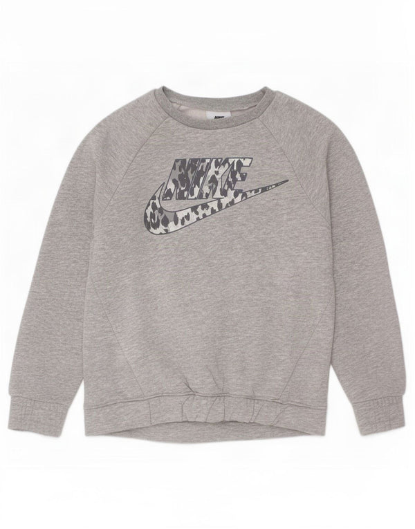 Nike Girls Graphic Sweatshirt Džemper 6-7 godina Veliki sivi pamuk