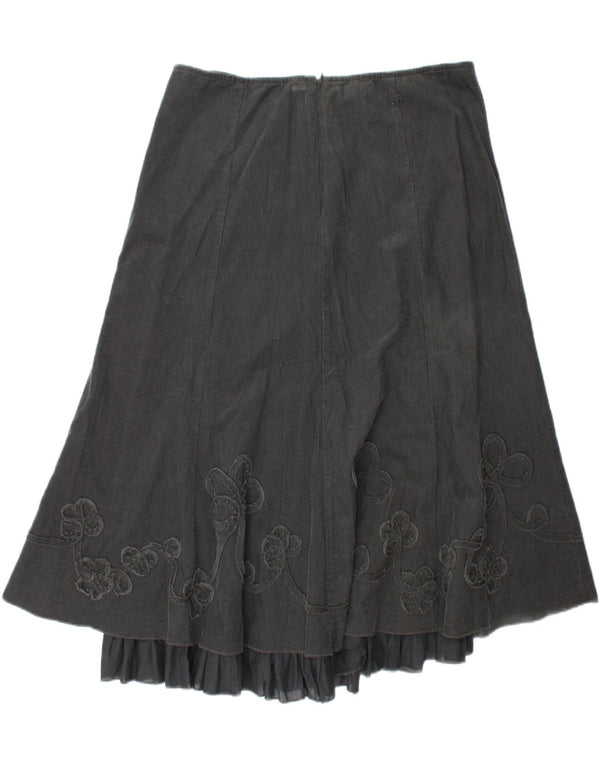 Marks & Spencer ženska suknja od samta UK 16 Large W34 Kaki cvjetni pamuk