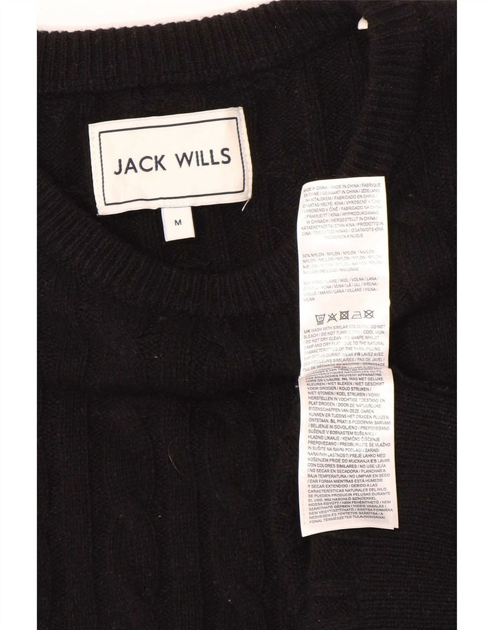 Jack Wills muški džemper s veznim izrezom Srednji crni najlon