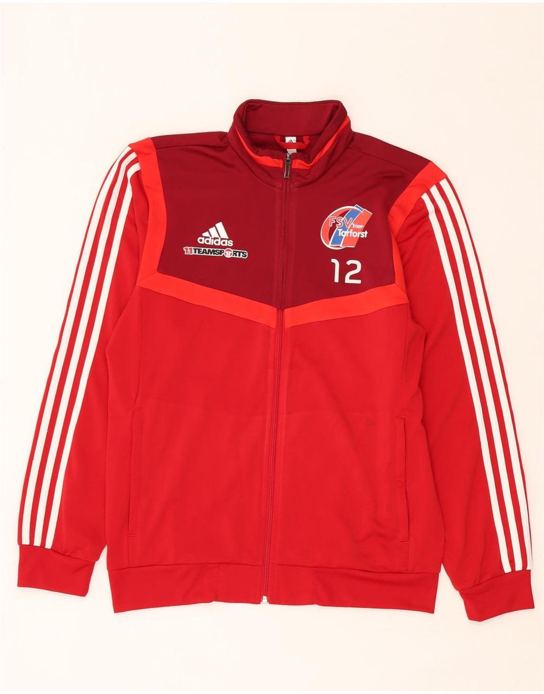 Adidas muška trenirka FSV Trier-Tarforst grafička gornja jakna srednje crvene boje
