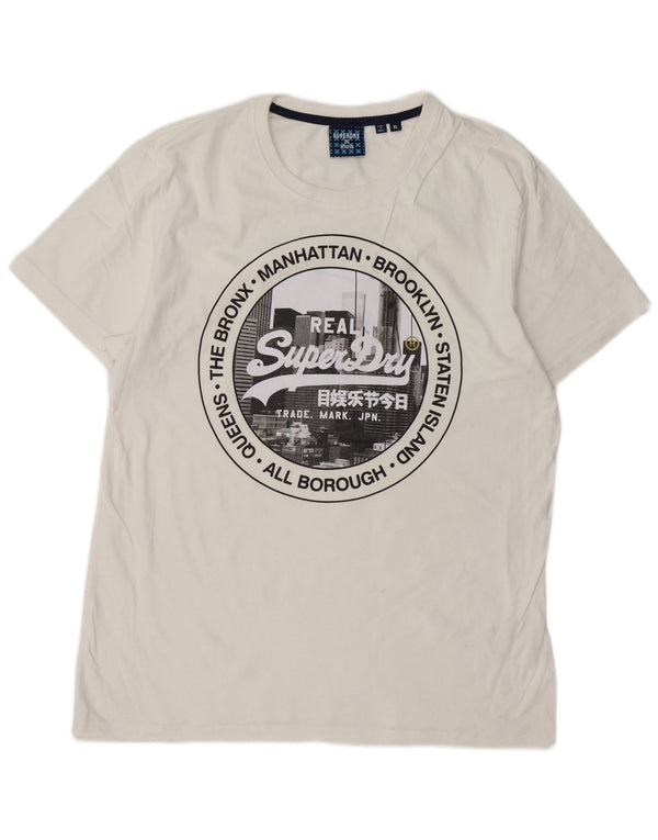 SUPERDRY ženska majica s grafičkim motivima UK 18 XL bijeli pamuk