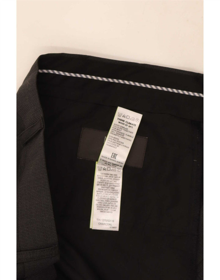 Marks & Spencer muške hlače standardnog kroja W38 L31 crna vuna