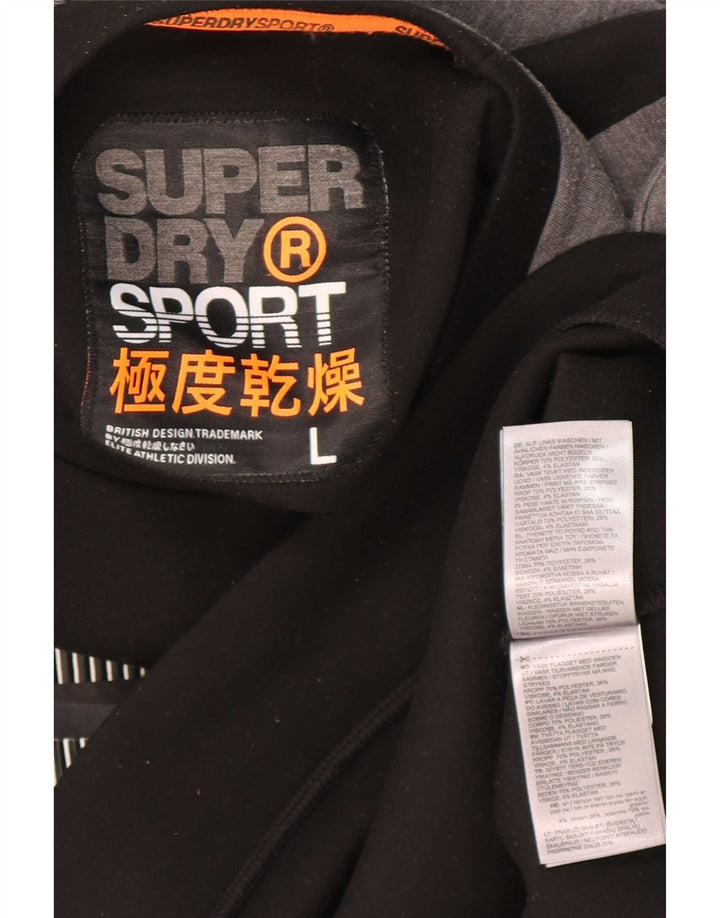Superdry muški džemper s grafičkim motivima, veliki crni poliester u blokovima boja