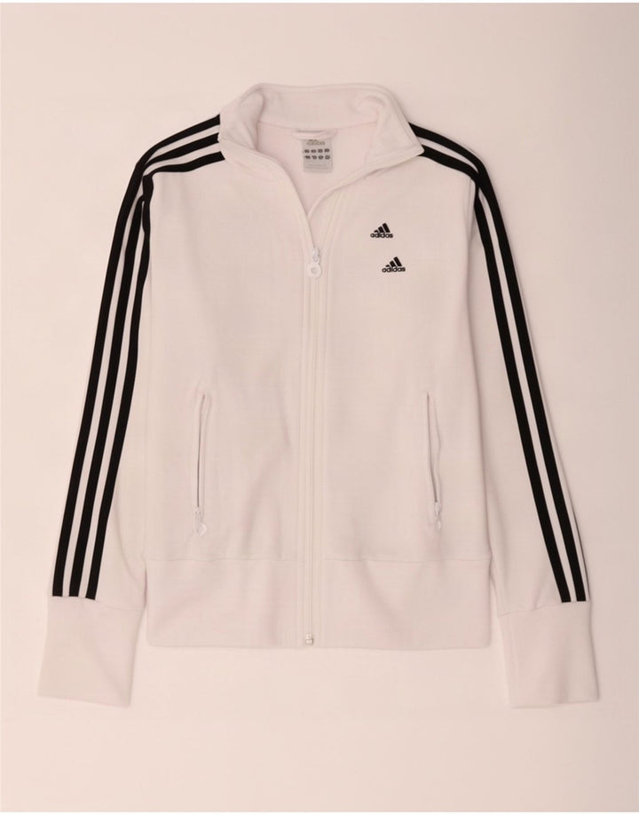 Adidas ženska gornja jakna trenirke UK 8 Mala bijela poliesterska