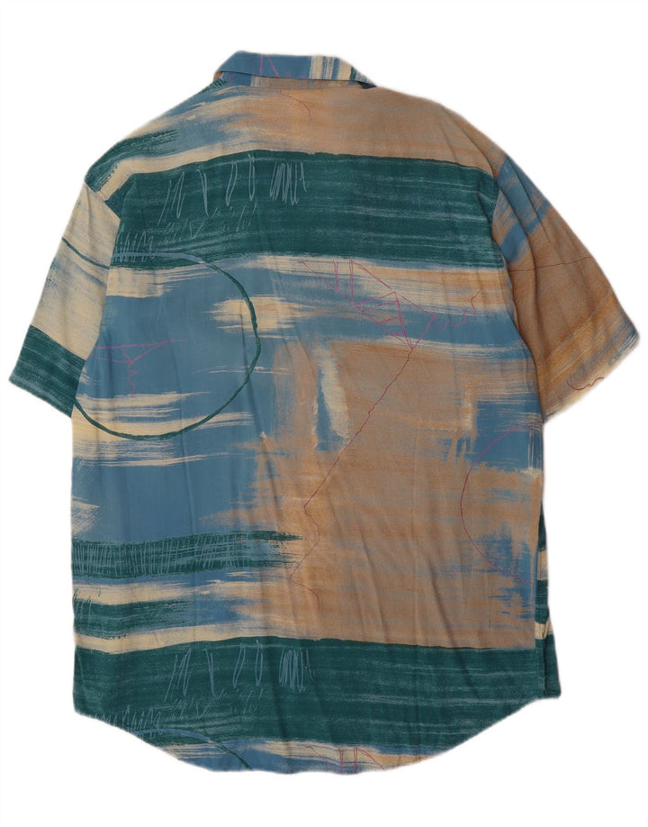 Vintage muška košulja kratkih rukava s apstraktnim uzorkom srednje raznobojna