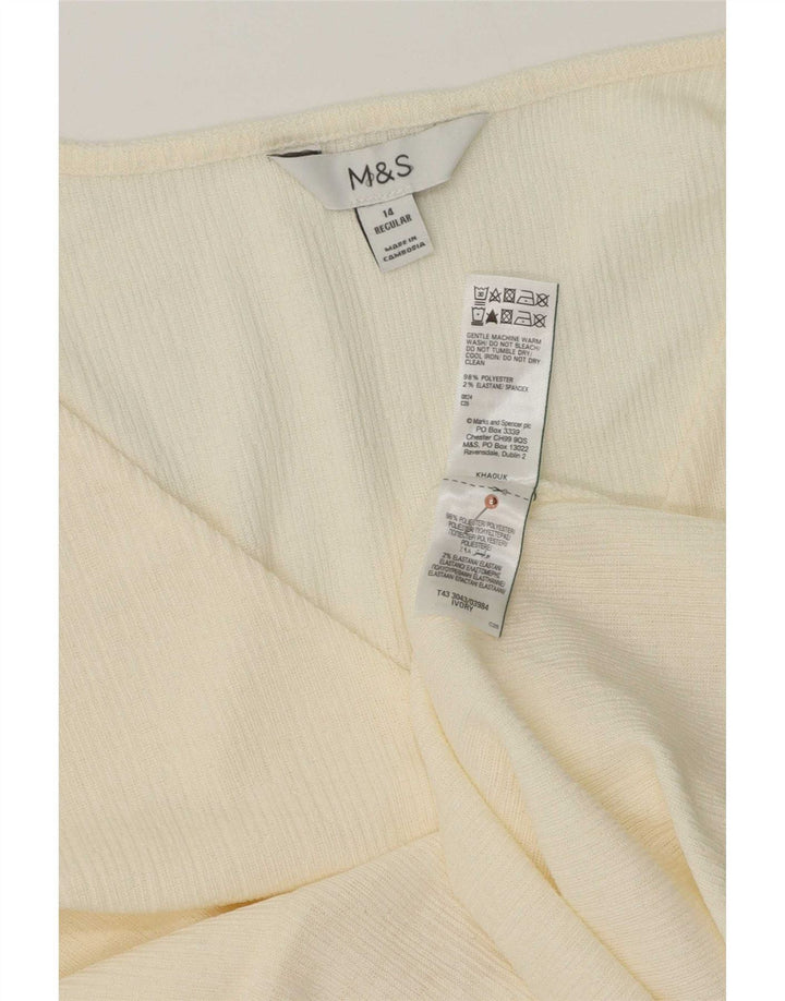 Ženska majica dugih rukava Marks & Spencer UK 14 srednje bijele boje od poliestera