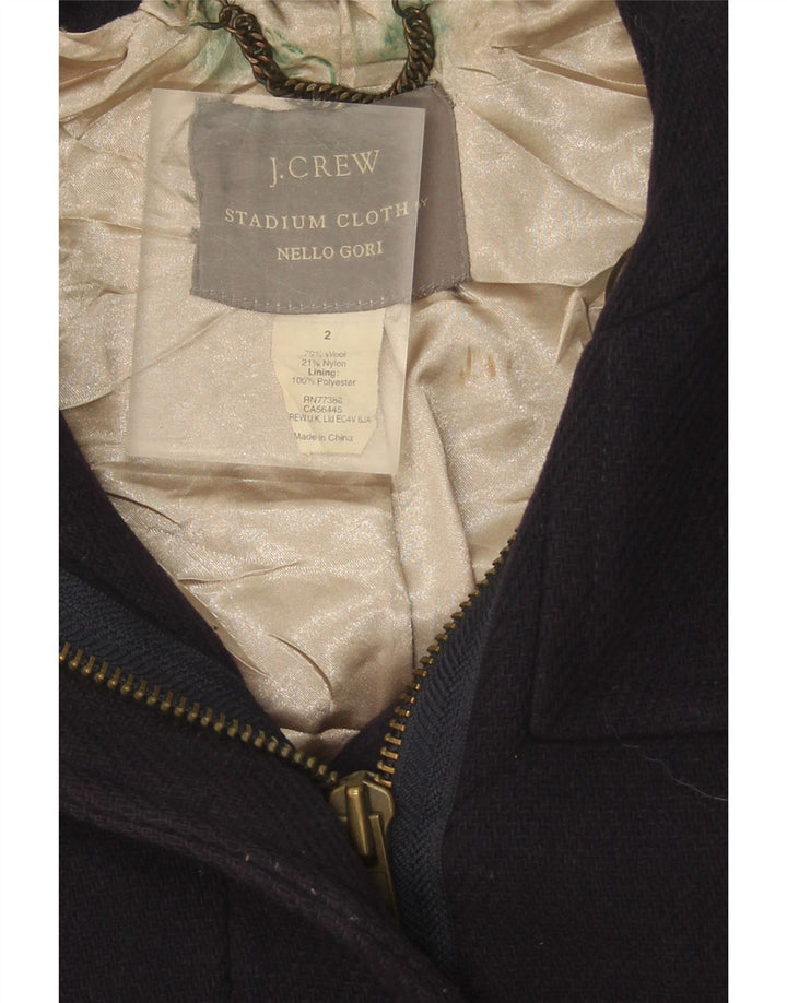 J. CREW Womens Hooded Overcoat US 2 XS Navy Blue Wool Vintage J. Crew and Second-Hand J. Crew from Messina Hembry 