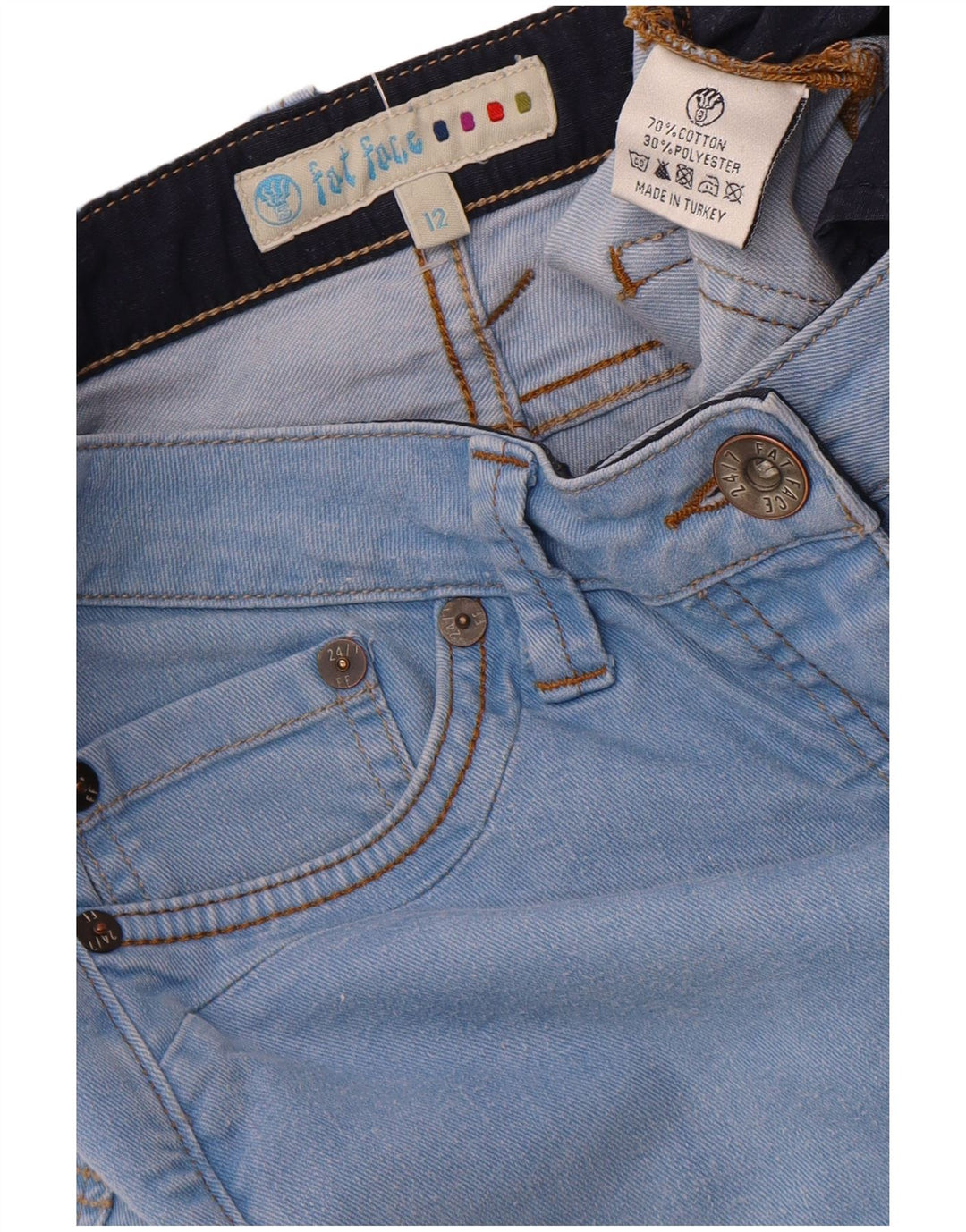 FAT FACE Womens Cropped Jeans UK 12 Medium W30 L23 Blue Cotton