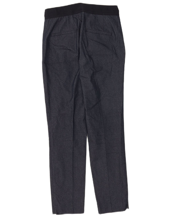 Zara Womens Slim Suit Trousers Small W26 L27 Navy Blue Cotton