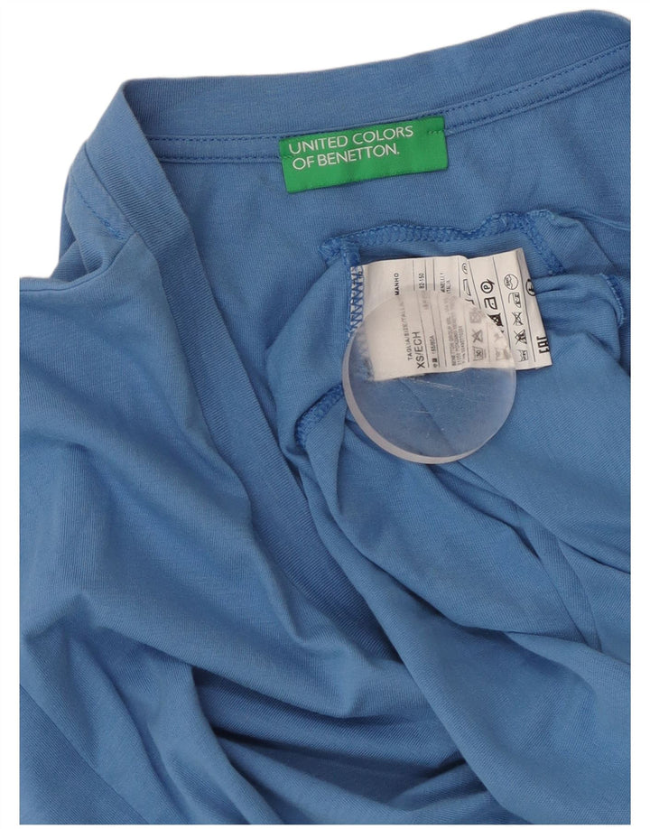 BENETTON Ženska široka majica kratkih rukava UK 6 XS, plavi pamuk