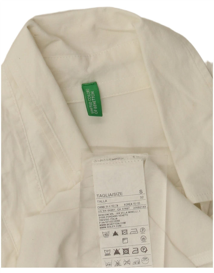 Benetton ženska pulover majica UK 10 Mali bijeli pamuk