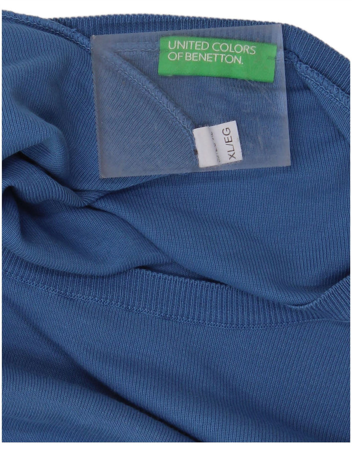 BENETTON muški pulover s okruglim izrezom XL plavi