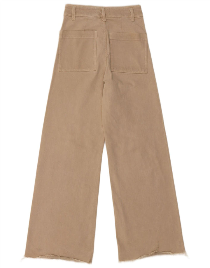 ZARA ženske mornaričke traperice širokog struka EU 34 2XS W24 L29 bež