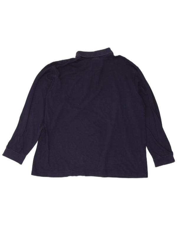 Lacoste Mens Long Sleeve Polo Shirt Size 8 3XL Navy Blue Cotton