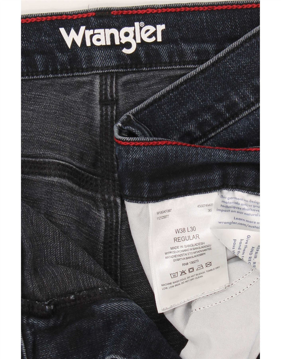 Wrangler muške obične ravne traperice W38 L30 tamnoplavi pamuk