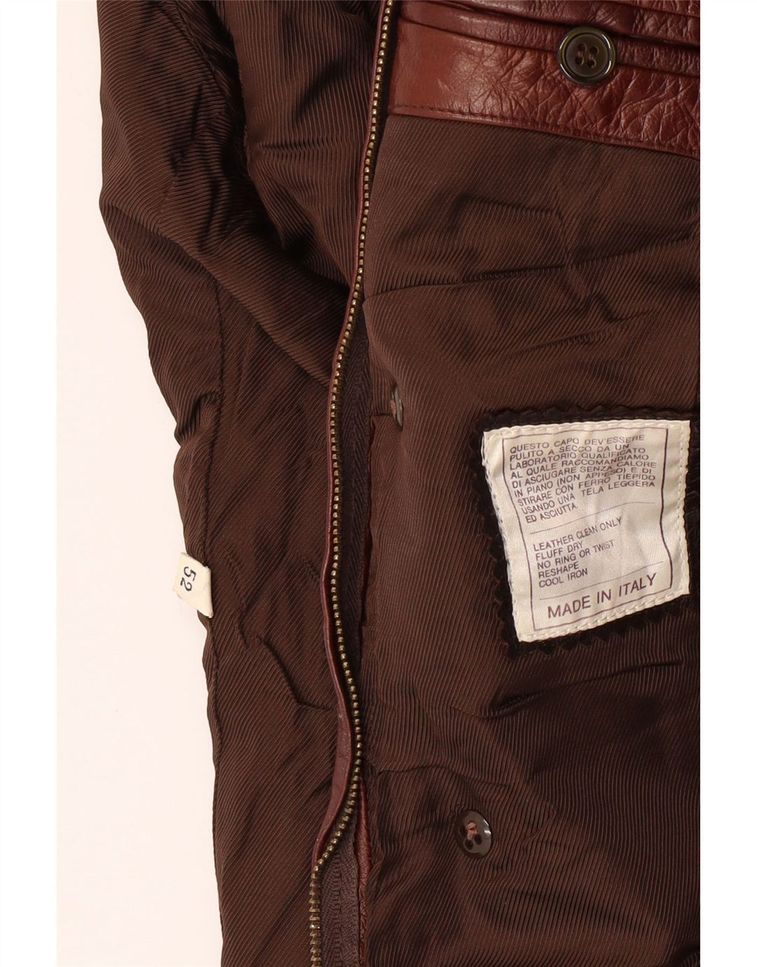 VINTAGE ženski kožni kaput IT 52 2XL smeđa koža