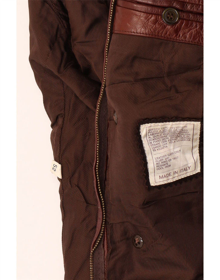 VINTAGE ženski kožni kaput IT 52 2XL smeđa koža