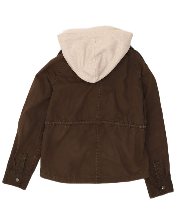 Superdry ženska bomber jakna s kapuljačom UK 14 Srednji kaki pamuk