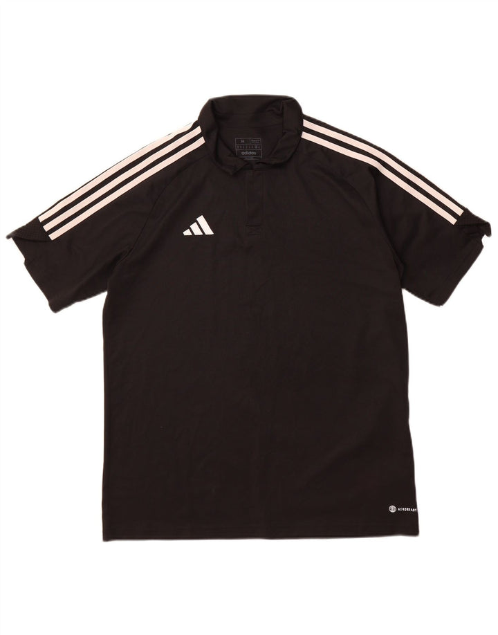 ADIDAS muška Aeroready polo majica srednjeg kroja od crnog poliestera