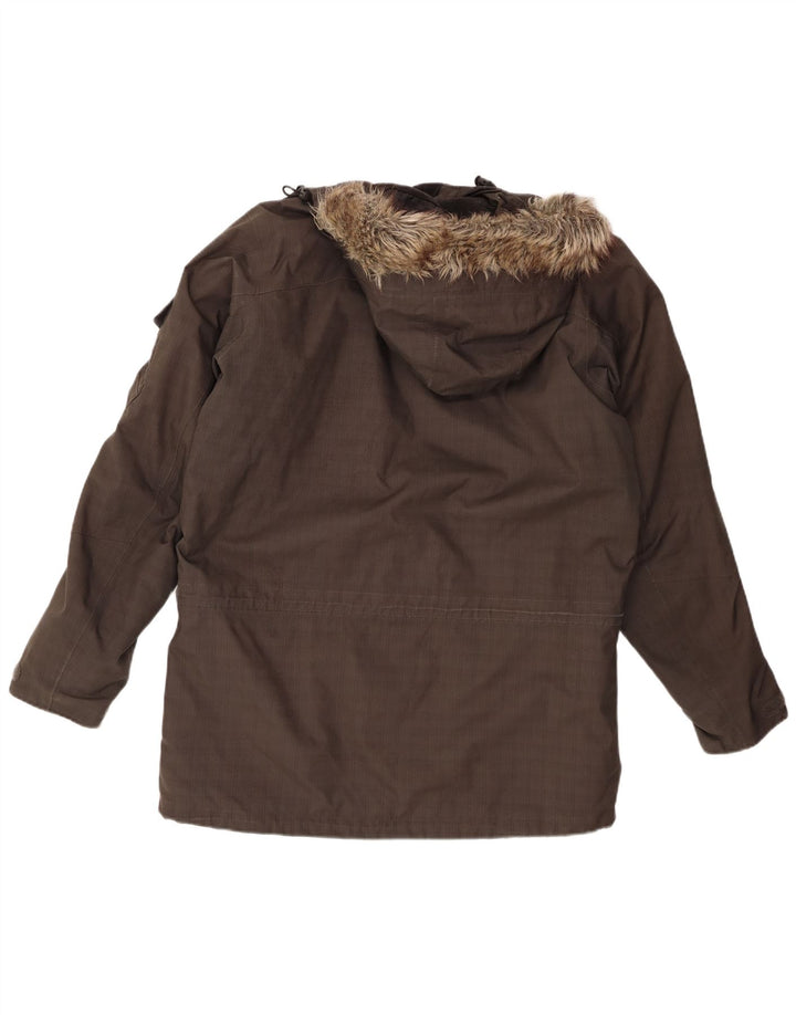 Jack Wolfskin muška šerpa parka jakna s kapuljačom UK 34 mala siva poliester