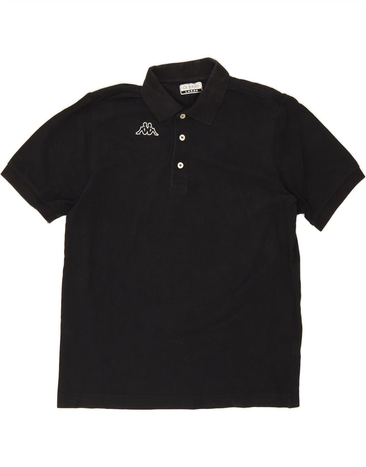 KAPPA Mens Polo Shirt Large Black Cotton Vintage Kappa and Second-Hand Kappa from Messina Hembry 