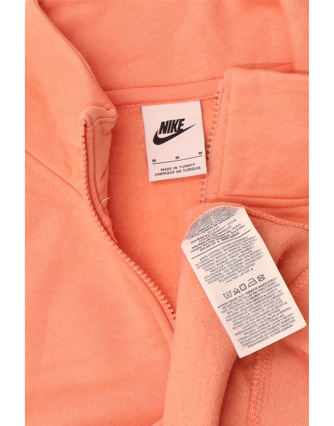 Nike muška majica s izrezom na patentni zatvarač Srednje narančasti pamuk
