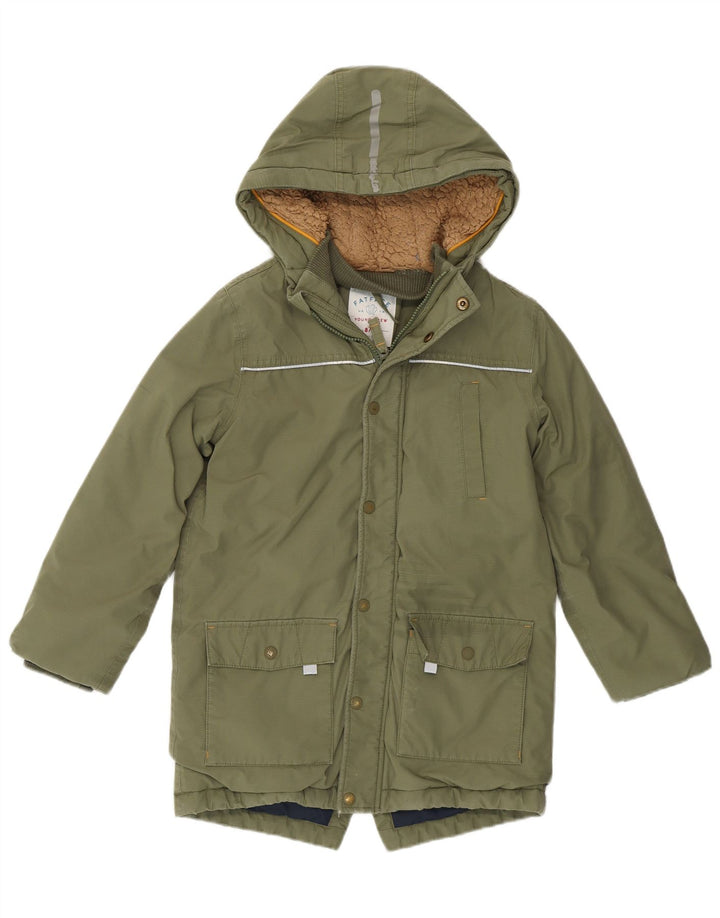 Parka jakna s kapuljačom Fat Face Boys 8-9 godina kaki pamuk