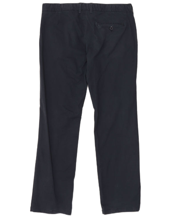 French Connection Mens Straight Chino Trousers W34 L29 Navy Blue Cotton