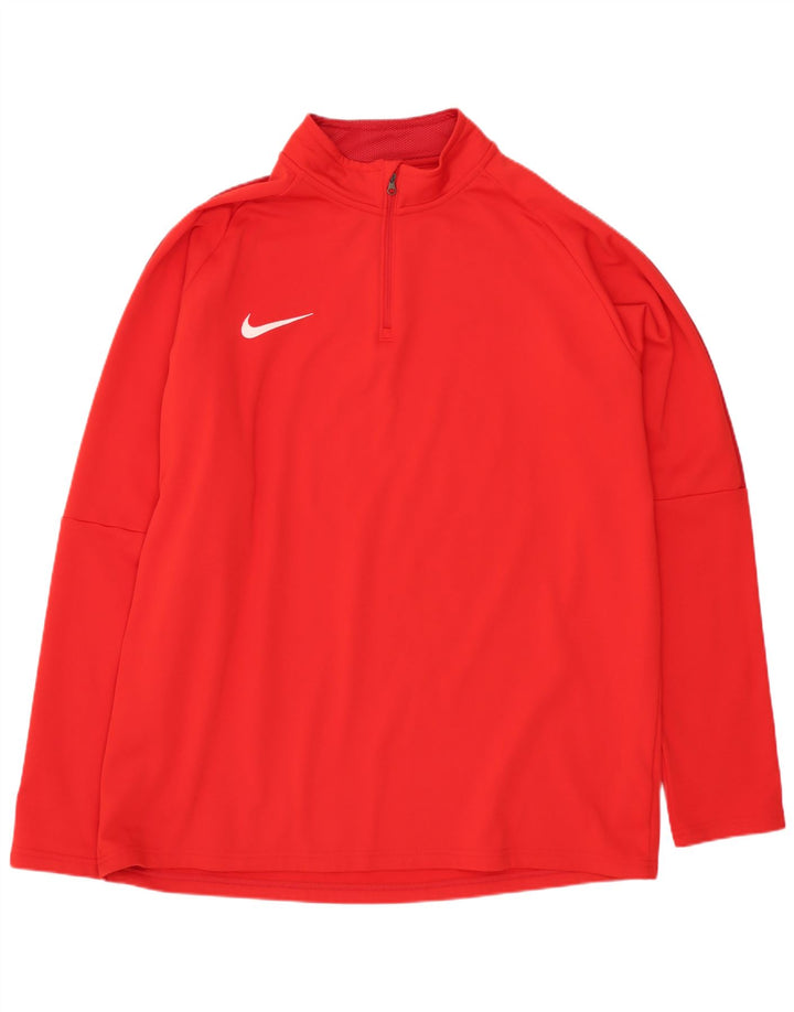 Nike Dri Fit majica s patentnim izrezom i gornji dio trenirke XL od crvenog poliestera
