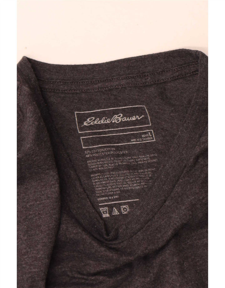 Eddie Bauer muška majica dugih rukava s grafikama, veliki sivi flekasti pamuk