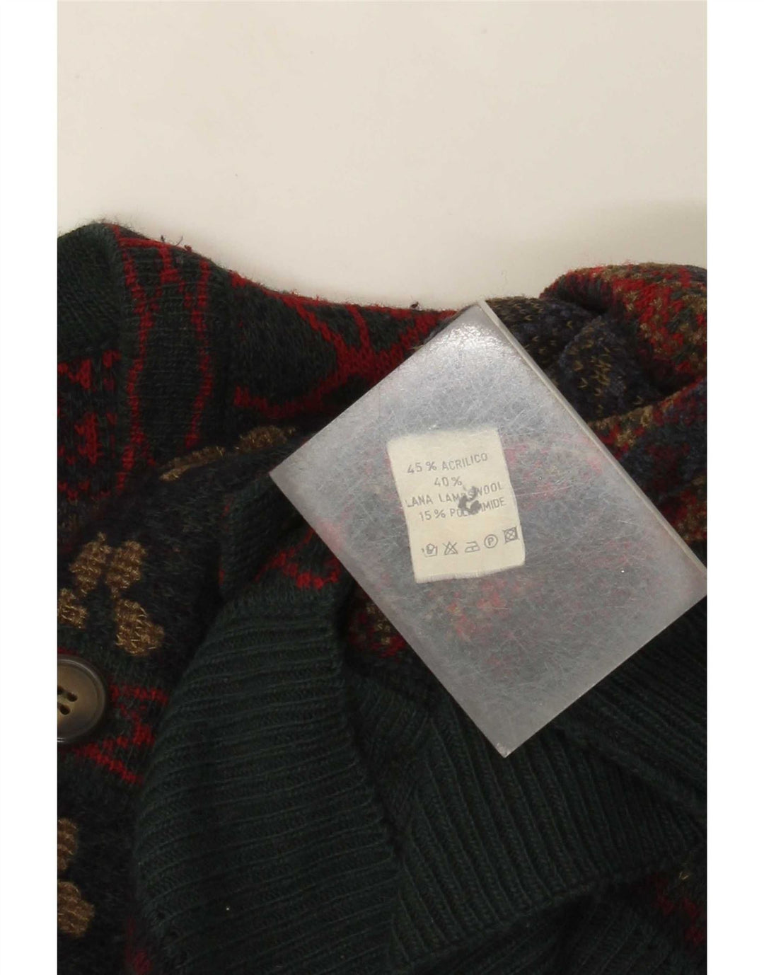 Vintage muški kardigan pulover veliki raznobojni Fair Isle akril
