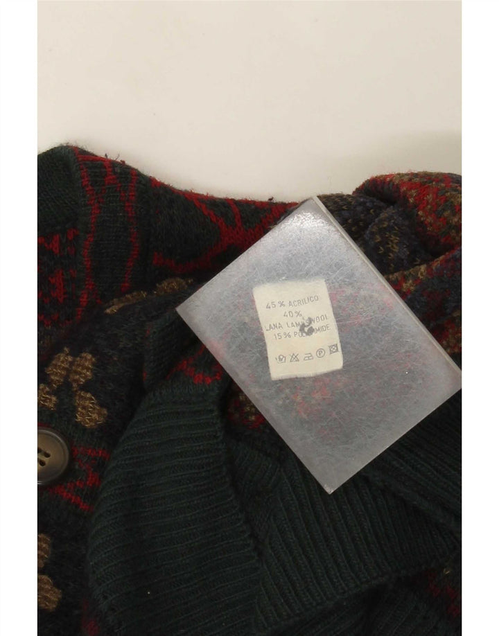 Vintage muški kardigan pulover veliki raznobojni Fair Isle akril