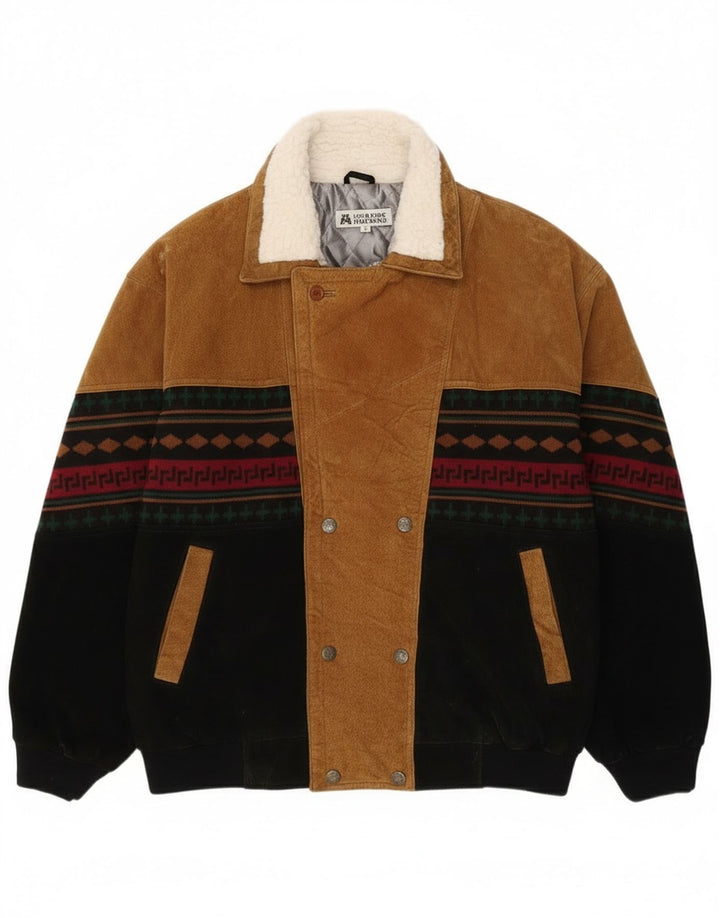L'Homme Moderne muška bomber jakna vjetrovka UK 40 Large Brown Aztec