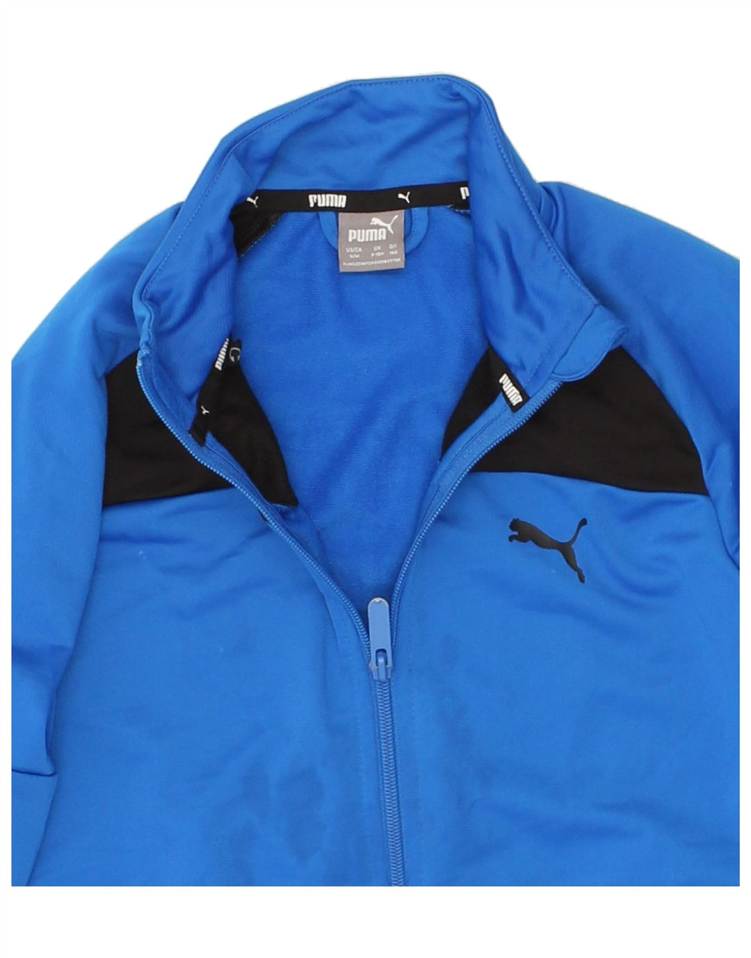 PUMA Boys Tracksuit Top Jacket 9-10 Years Medium  Blue Colourblock Vintage Puma and Second-Hand Puma from Messina Hembry 