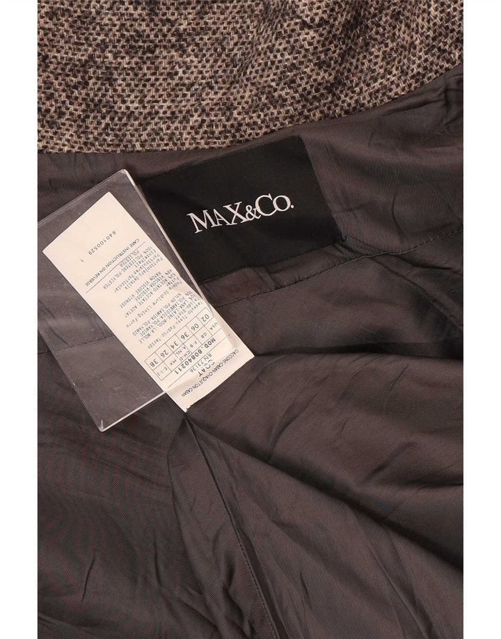 Max & Co. Ženski kratki kaput prevelike veličine UK 6 XS bež flekasta vuna