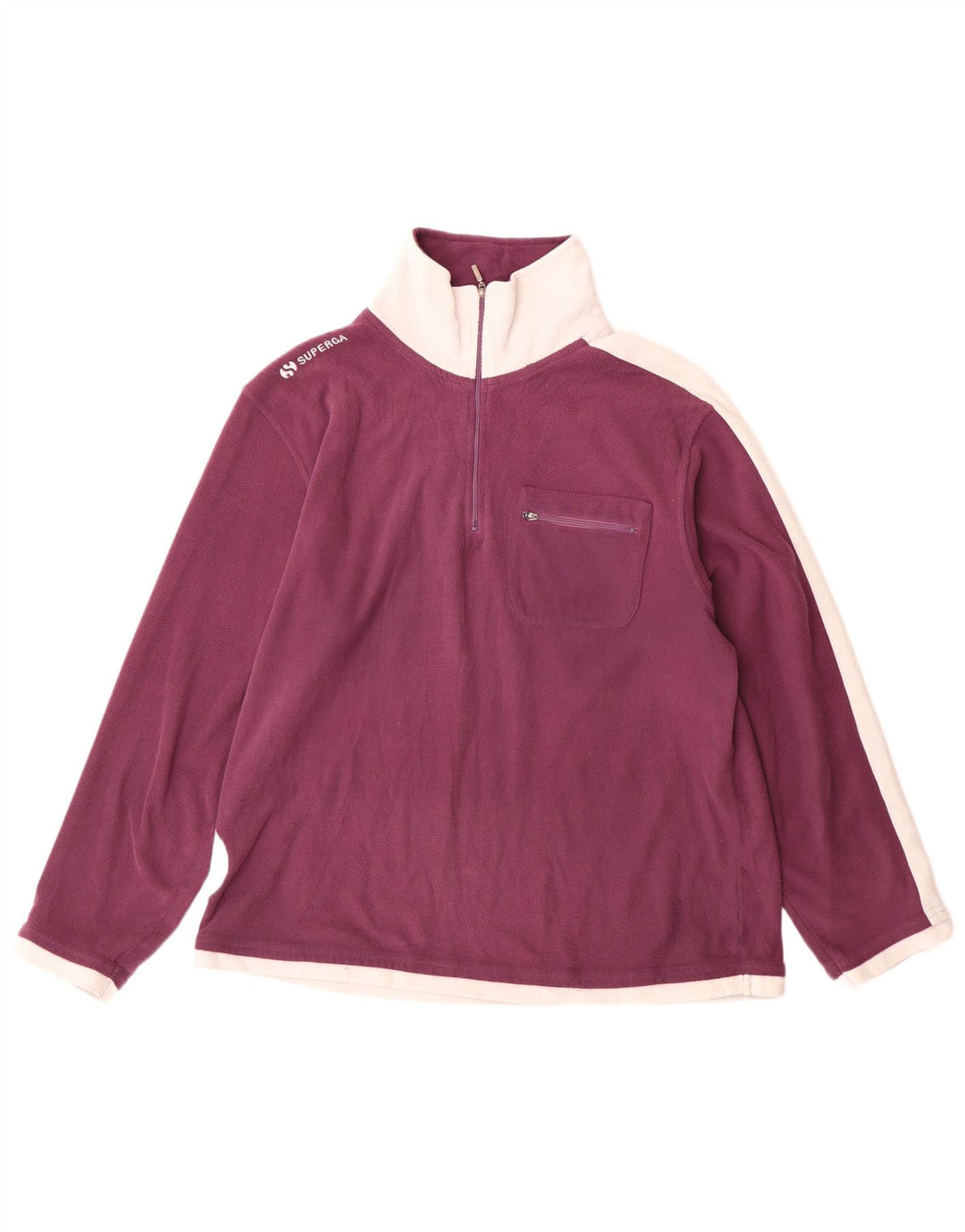 Superga muški džemper od flisa s patentnim izrezom srednje tamnocrvene boje