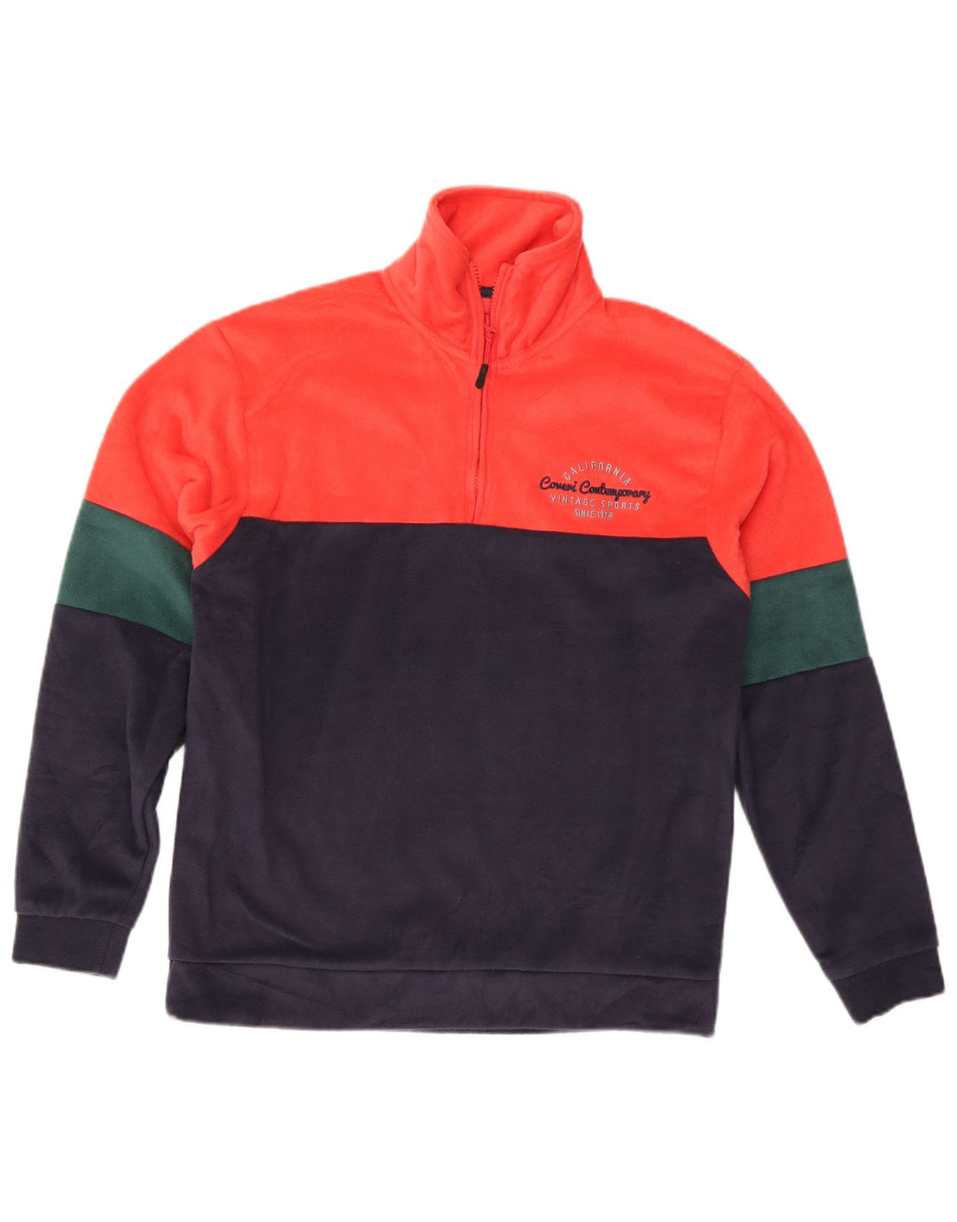 Coveri muški džemper od flisa s patentnim izrezom, srednji višebojni kolor blok