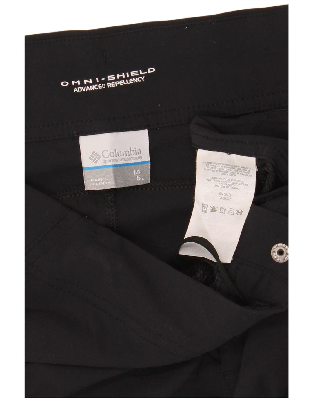 COLUMBIA Ženske Omni-Shield Chino kratke hlače US 14 XL W36 crni najlon