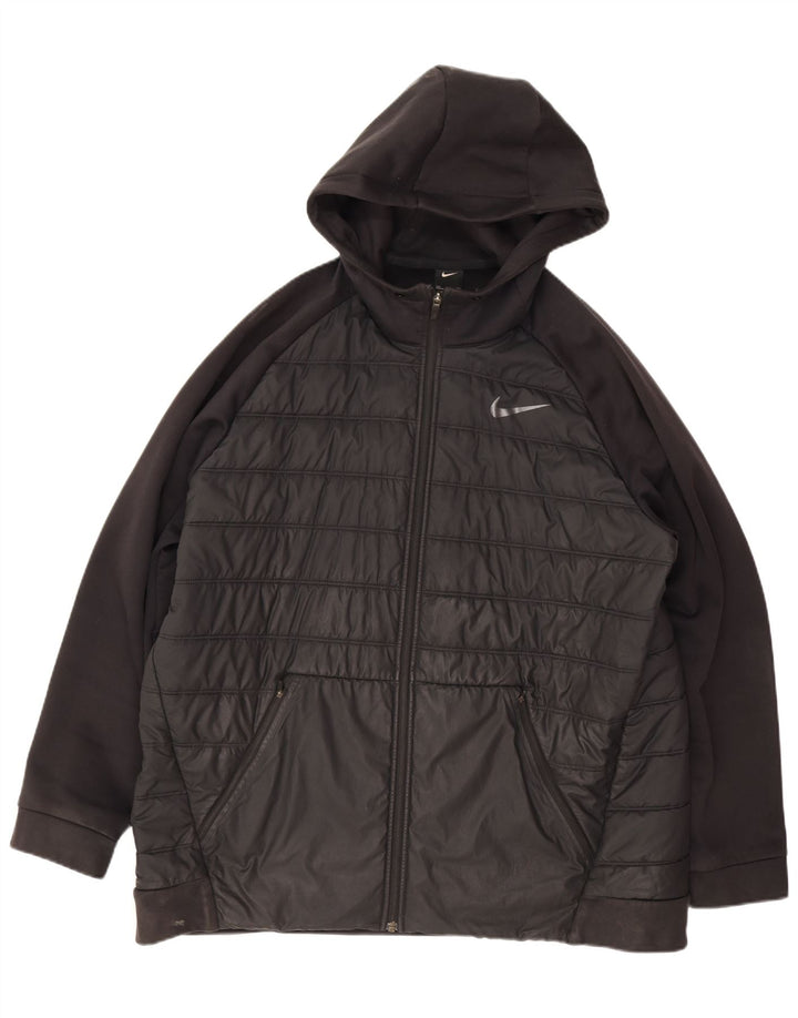 Nike muška podstavljena jakna s kapuljačom UK 44 2XL crni poliester